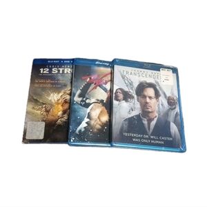 Three Sealed Blu-ray Movies - Transcendence, 12 Strong, Rise Of An Empire 3D